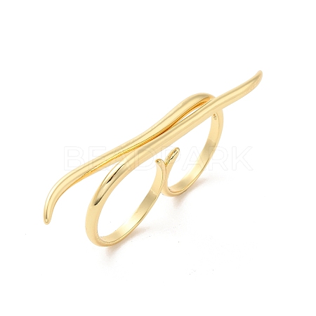 Brass Wire Open Cuff Rings RJEW-P098-02G-1