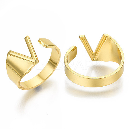 (Jewelry Parties Factory Sale)Alloy Cuff Finger Rings RJEW-S038-195V-G-NR-1