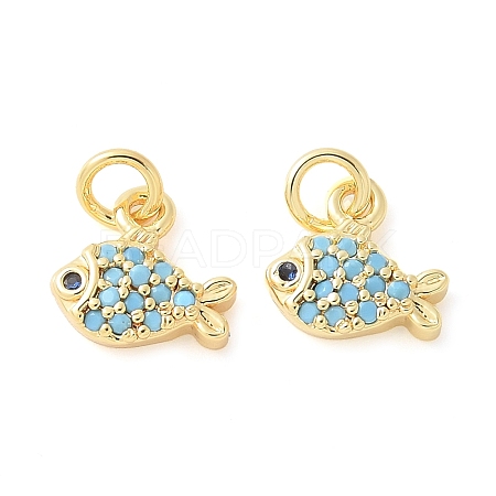 Brass Micro Pave Cubic Zirconia Pendants X-KK-U056-19G-1