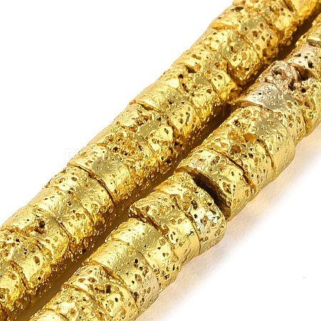 Electroplated Natural Lava Rock Beads Strands G-I360-A01-01-1