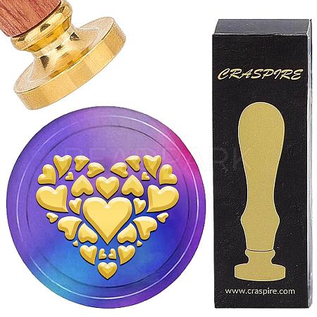Brass Wax Seal Stamps with Wood Handle AJEW-WH0412-0357-1