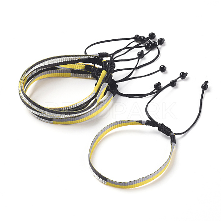 Unisex Adjustable Braided Bead Bracelets BJEW-J181-01A-1