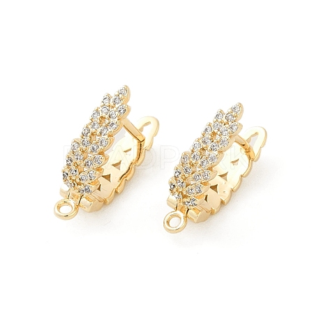 Brass with Cubic Zirconia Stud Earring Findings KK-Q051-02G-1