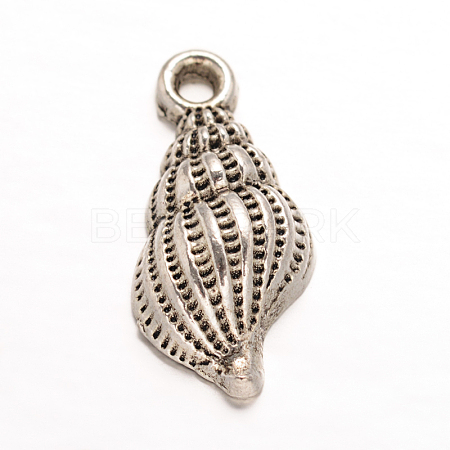 Tibetan Style Conch Alloy Pendants PALLOY-ZN16997-AS-RS-1