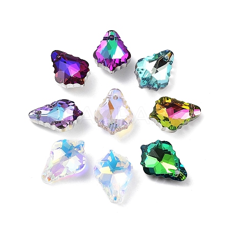 AB Color Plated Electroplate Glass Pendants X-EGLA-O003-06C-M-1