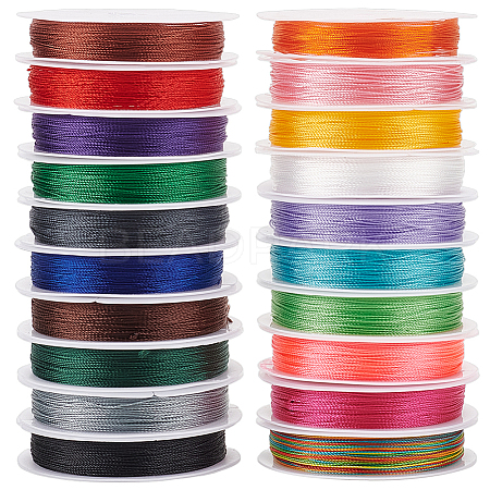 20 Rolls 20 Colors Round Polyester Cord OCOR-PH0004-83B-1