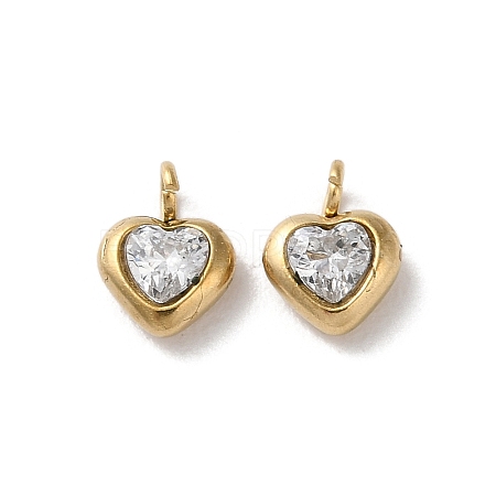 High Polished 304 Stainless Steel Micro Pave Cubic Zirconia Pendants STAS-L022-396B-G-1