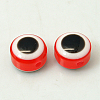 Evil Eye Style Resin Flat Round Beads X-RESI-S127-9-1