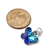 10Pcs Glass Butterfly Pendant Decorations HJEW-JM03515-02-3