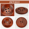100Pcs 6 Style Natural Flat Round 4-hole Basic Sewing Button FIND-OC0002-11-4