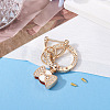 1Pc DIY Alloy Rhinestone Spring Gate Rings Keychains FIND-TA0008-54B-G-4
