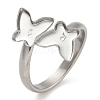 304 Stainless Steel Cuff Rings Components STAS-K279-02C-P-1