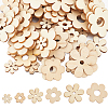 100Pcs Wooden Cabochons WOOD-SC0001-72-1