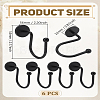 6Pcs Iron Shower Curtain Hook for Bathroom AJEW-LP0006-36B-2