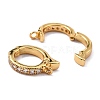 Brass Micro Pave Clear Cubic Zirconia Hoop Earring Findings ZIRC-I054-10G-3