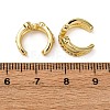 Brass Micro Pave Clear Cubic Zirconia C-Shaped with Heart Cuff Earrings EJEW-D328-05G-02-5