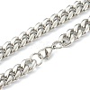 304 Stainless Steel Cuban Link Chain Bracelets & Necklaces Jewelry Sets SJEW-B019-03C-P-6