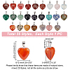 25Pcs Heart Natural & Synthetic Gemstone Pendants PH-G-G755-01-2