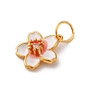 925 Sterling Silver White Enamel Flower Charms STER-D304-03G-2