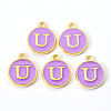 Golden Plated Alloy Enamel Charms X-ENAM-S118-10U-2