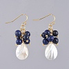 Natural Gemstone Dangle Earrings EJEW-JE03876-2