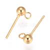 202 Stainless Steel Stud Earring Findings X-STAS-F141-06G-4mm-2