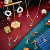 Christmas Theme Alloy Enamel Charm Locking Stitch Markers HJEW-PH01777-4