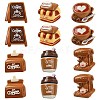 12Pcs 6 Styles Cartoon Coffee Theme Resin Lapel Pin Backs JEWB-CJ0003-04-1