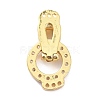 Brass Micro Pave Clear Cubic Zirconia Fold Over Clasps ZIRC-P085-01G-2