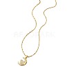 Moon & Heart Brass Micro Pave Clear Cubic Zirconia Pendant Necklaces FS-WG7C282-01-5