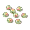 Transparent Flower Resin Cabochons RESI-G034-B06-1