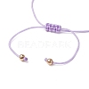 Gemstone Braided Bead Bracelet BJEW-JB11013-02-4
