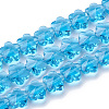 Transparent Glass Beads GLAA-Q066-10mm-C18-1