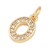 Brass Micro Pave Clear Cubic Zirconia Charms KK-G544-04G-10-2