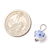 Handmade Flower Printed Porcelain Ceramic Pendants PALLOY-JF03928-01-2