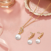 2 Colors Round Plastic Imitation Pearl & Crystal Rhinestone Dangle Stud Earrings & Pendant Necklace SJEW-HY0001-24-4