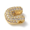 Brass Micro Pave Cubic Zirconia Beads KK-P290-61G-U-2