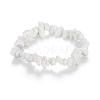 Natural White Stone Chips Stretch Bracelets BJEW-BB16534-I-1