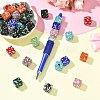 Cube Shape Polymer Clay Rhinestone Beads CLAY-NH0001-08-1