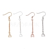 12Pairs 4 Colors Brass Real 18K Gold & Rose Gold & Platinum & Silver Plated Earring Hooks KK-LS0001-16-1