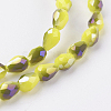 Electroplate Imitation Jade Glass Beads Strands GLAA-A036-D03-3