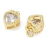 Real 18K Gold Plated Brass Inlaid Cubic Zirconia Charms ZIRC-L100-074G-04-3