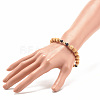 Natural Wood & Gemstone Beaded Stretch Bracelet BJEW-JB07820-3