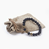 Natural Lava Rock Beads Stretch Bracelets BJEW-JB03901-02-3