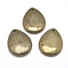 Teardrop Natural Pyrite Pendants G-I125-35A-2