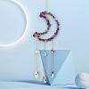 Glass & Brass Moon Pendant Decorations HJEW-PW0002-09H-1
