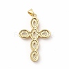 Rack Plating Brass Cubic Zirconia Pendants KK-G456-25G-01-2