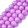 Opaque Baking Painted Glass Beads Strands EGLA-N006-004-3