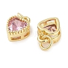 Real 18K Gold Plated Brass Inlaid Cubic Zirconia Charms ZIRC-L100-074G-08-2