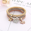 3Pcs Alloy Rhinestone Charm Bangle Set FS-WG4938A-01-1